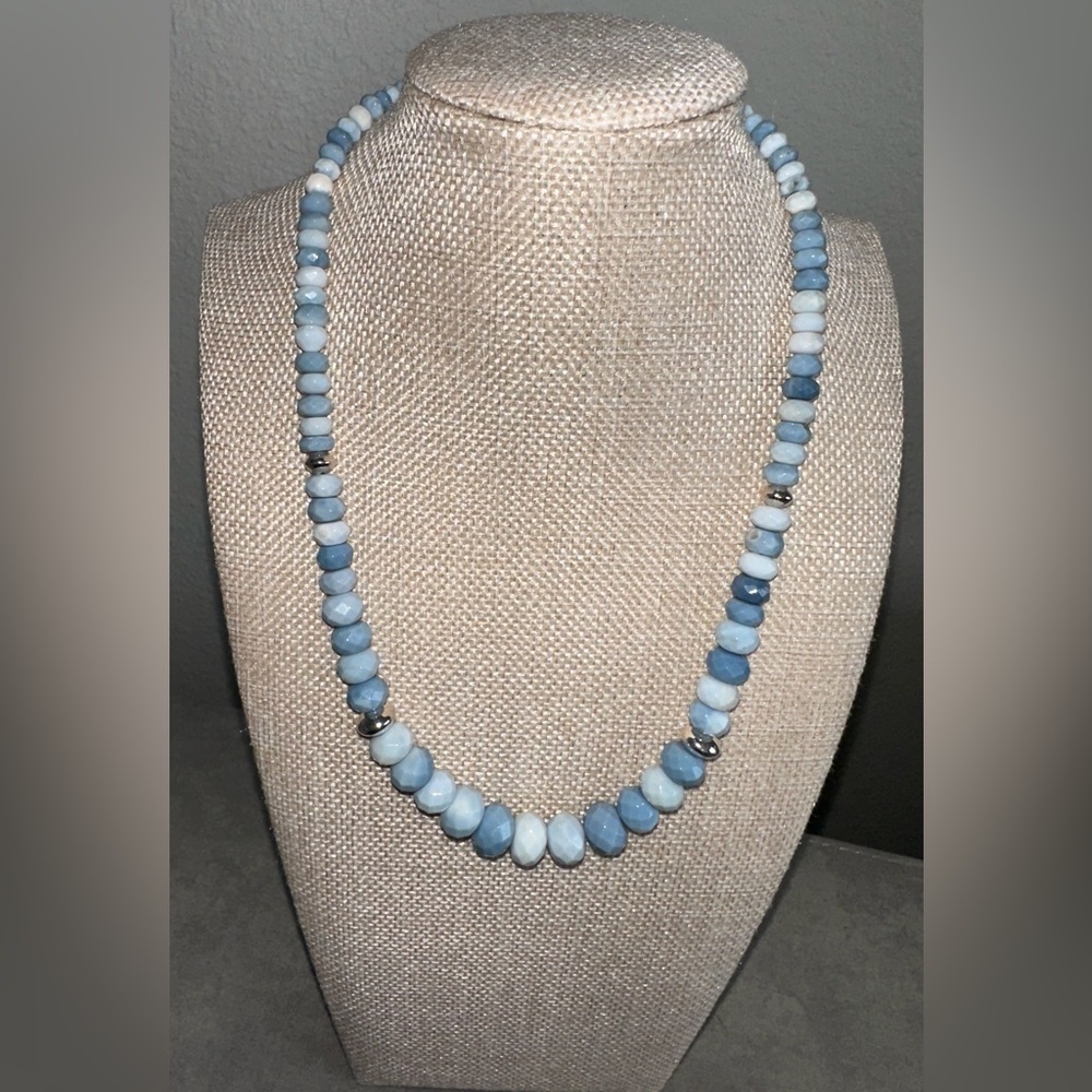 Blue Opal Bead with sterling silver accents Necklace by Jay King - Picture 2 of 13